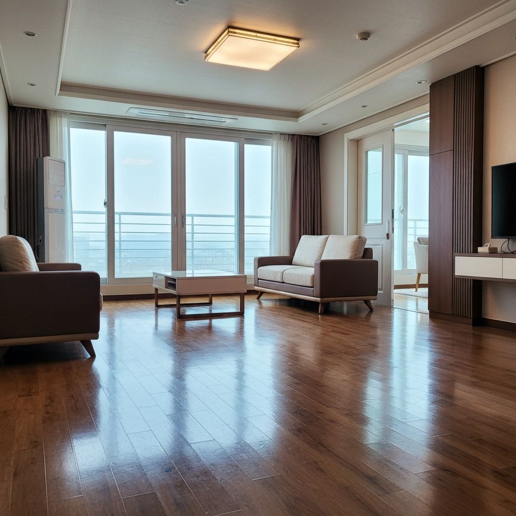 깨끗한 거실 청소 후